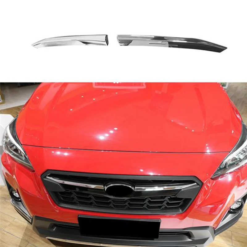 Car Chrome Upper Front Grille Grill Moulding Strips Cover Trim for Subaru XV Crosstrek 2017-2020