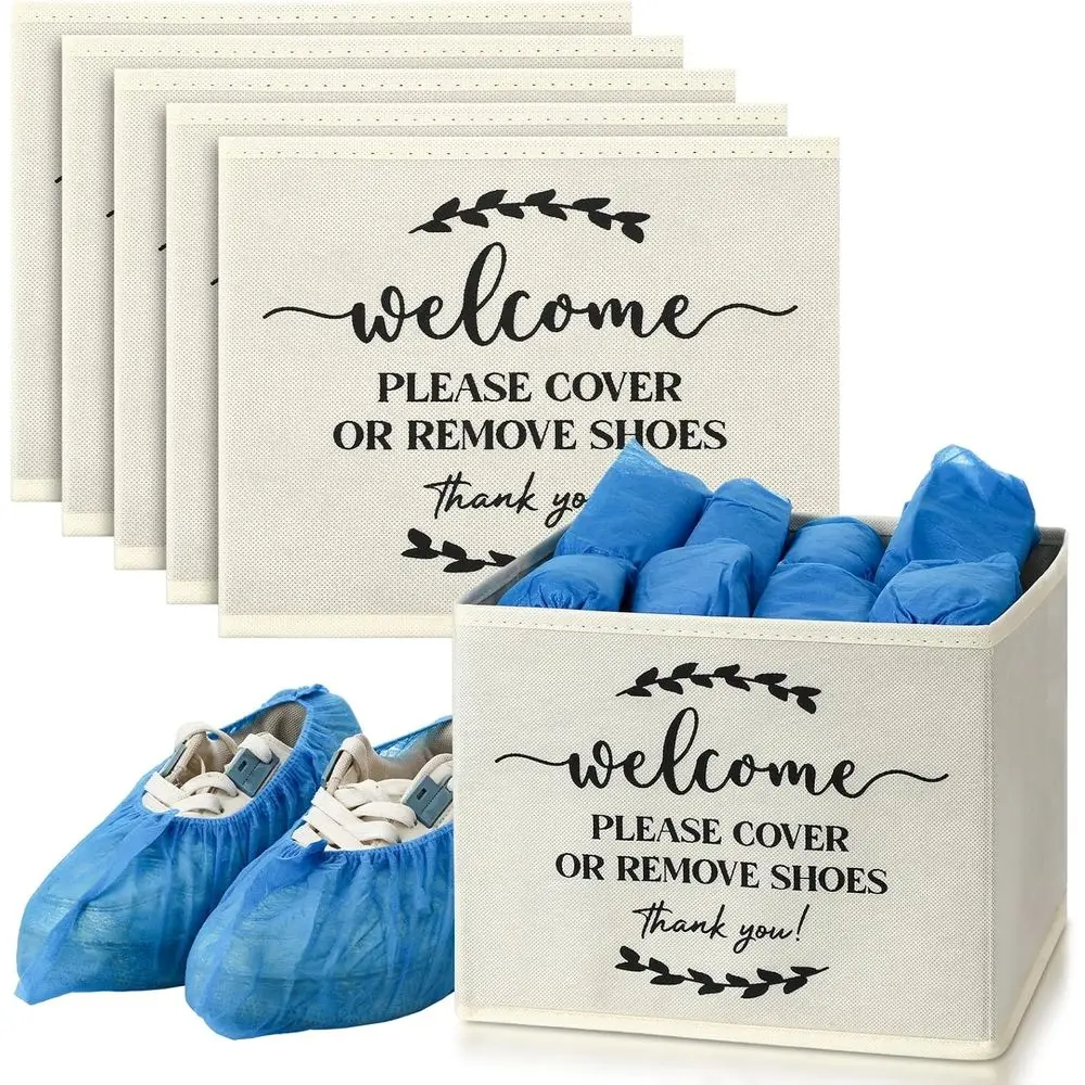 

Складная коробка для хранения бахил для дома и недвижимости, бежевые одноразовые бахилы