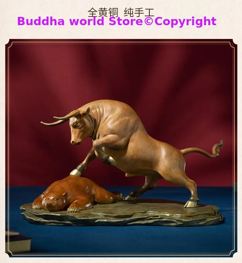 2025 TOP Master Mascot art Collection foreign GIFT Home company copper decorative Financial Stock market bull art Christmas