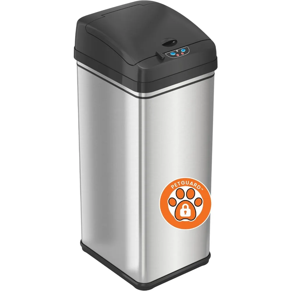 

13 Gallon Pet-Proof Sensor Trash Can with AbsorbX Odor Filter Kitchen Garbage Bin Prevents Dogs & Cats Getting in