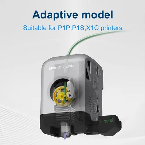 Imagen 2 del producto Conjunto de engranaje de extrusora de acero endurecido mejorado para impresora 3D Bambu Lab X1/X1C/P1P/P1S, totalmente metálicoRNC, engranaje de acero endurecido con revestimiento nano