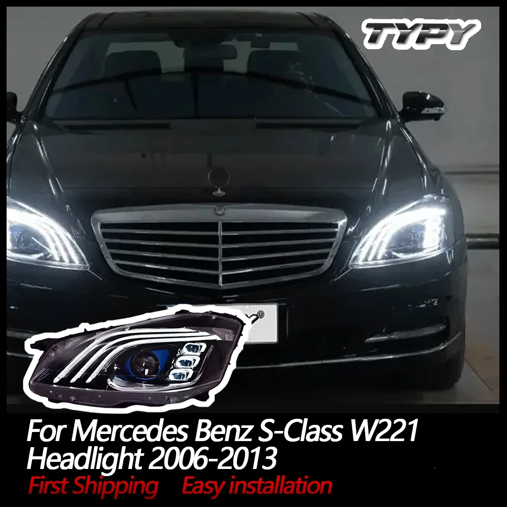 

TYPY Car Lights For Mercedes Benz S-Class W221 Headlight 2006-2013 LED Head Lamp DRL Sequential Turn Signal High Low Beam