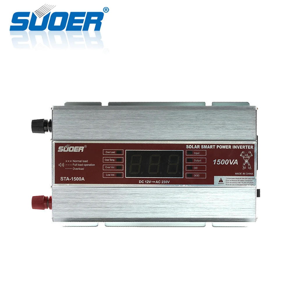 

Suoer【 Modified Sine Wave Inverter 】modified sine wave 12v 220v 1500w inverter dc ac inverter solar inverter (STA-1500A)