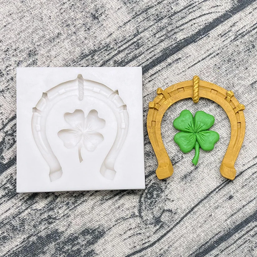 Four Leaf Clover Horseshoe St. Patrick’s Day Silicone  Baking Mold Sugarcraft Cupcake Fondant Cake Decorating Tools