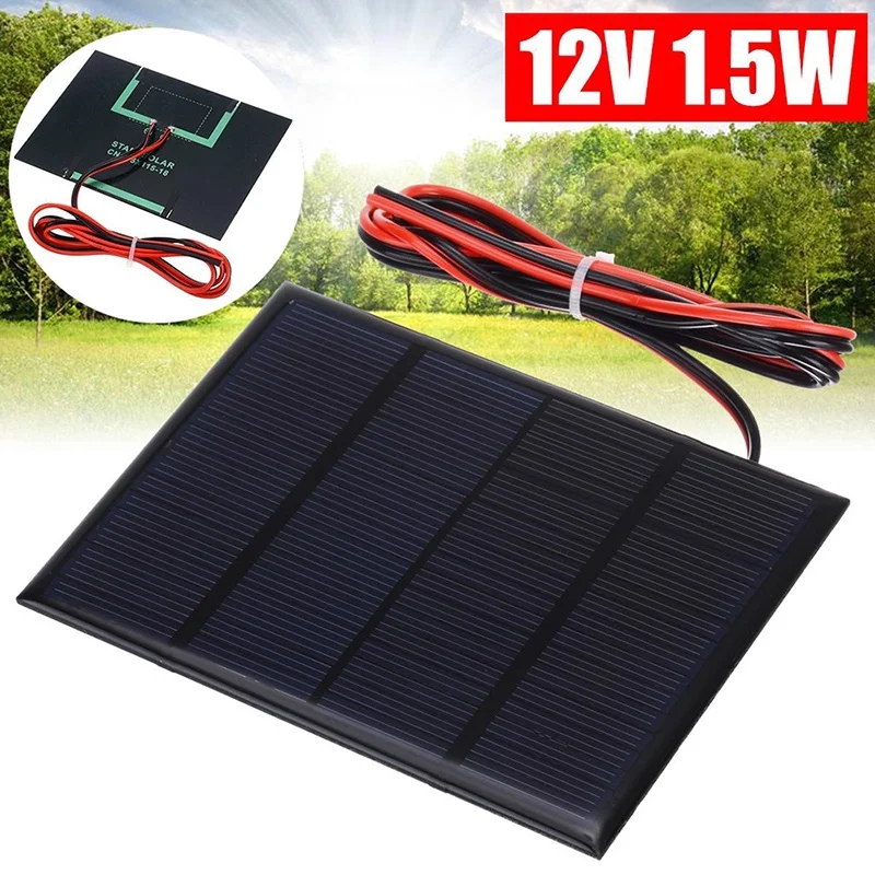 12V 1.5W Solar Plate Cell Panel for Garden Fountains Photovoltaic Energy Board Polycrystalline for Solar Battery Charger