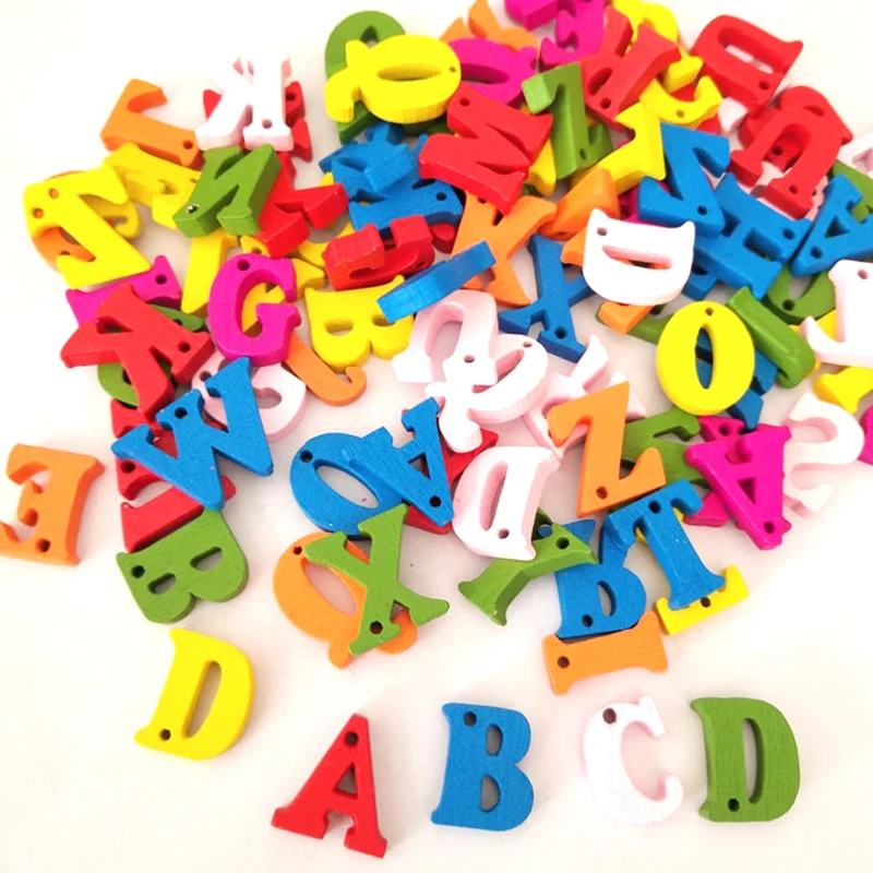 100PCS/Set Colorful Wooden Numbers Letter For Children Learning Educational Toys Mode