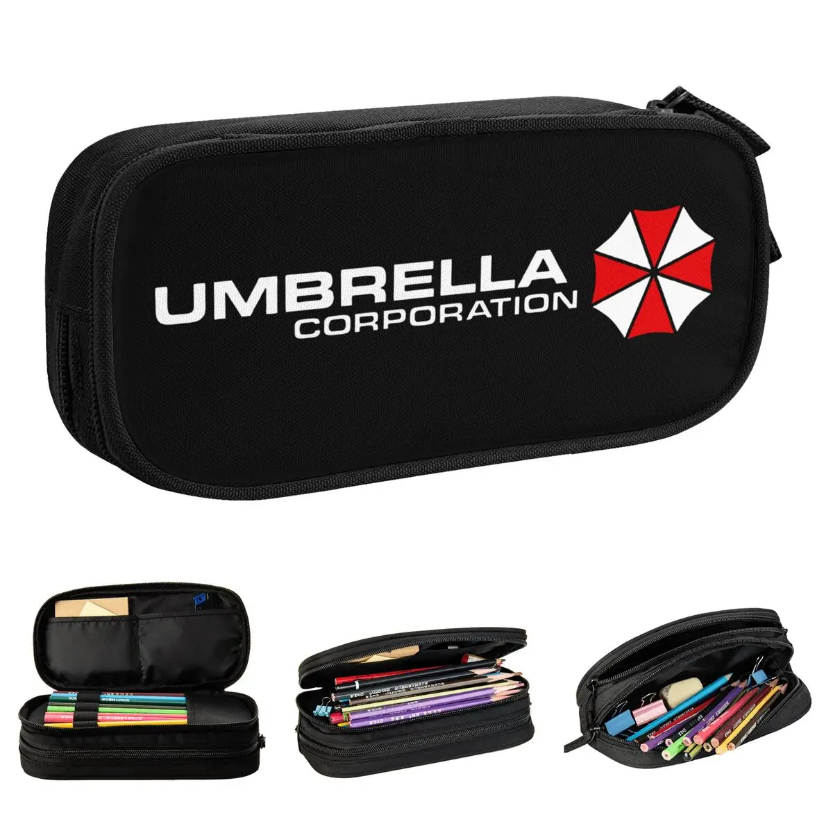 resident evil umbrella pencil case para criancas grande bolsa de armazenamento material escolar bolsa de lapis cosmetica nova bolsa de caneta 01