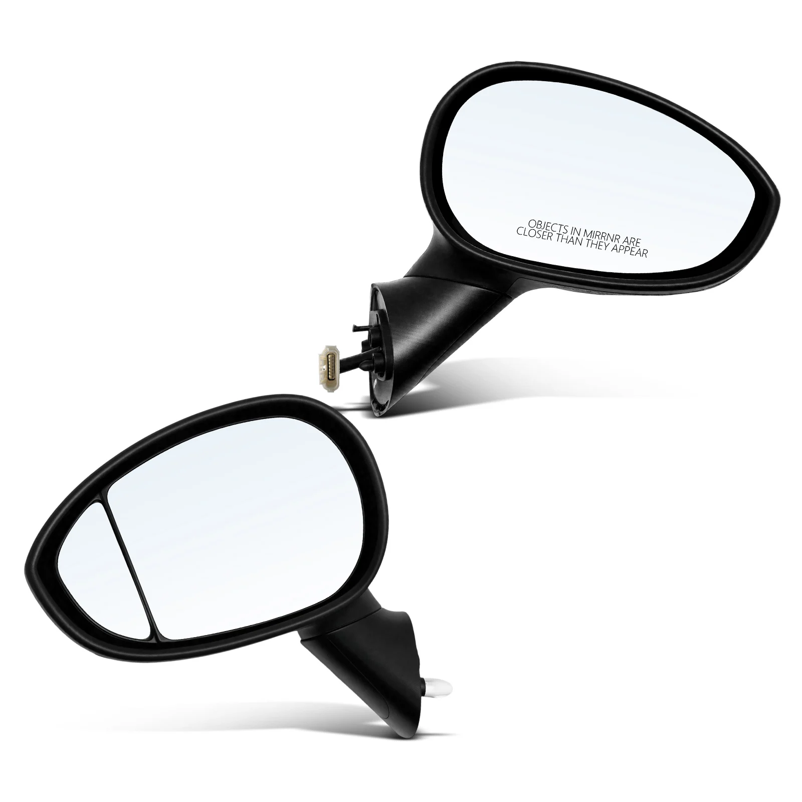 A-Premium Pair Power Door Mirror for Fiat 500 2012-2014 Manual Folding Blind Spot Glass Heated Silver