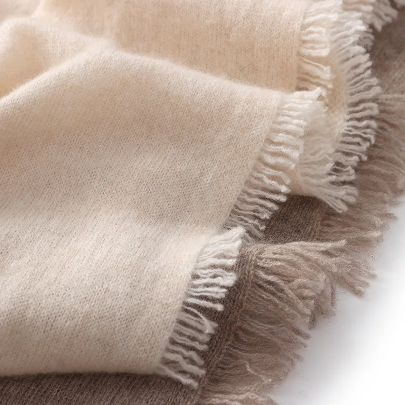 Sciarpa in cashmere glutinoso super morbida Uomo Donna Sciarpa versatile in maglia con nappe autunno inverno Offerta speciale Scialle caldo