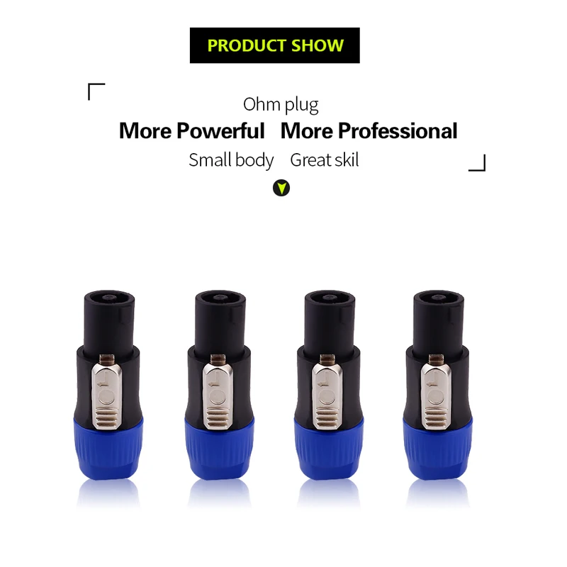 4 Pole 4Pin NL4FC Speaker Connector Ohm Plug Speaker Audio Cable Adapter Twist Lock 4 Pin Speakon Female Jack Accessories