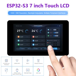 Waveshare ESP32-S3 7inch Touch Screen Display Development Board 1024*600 32bit LX7 Dual-Core WiFi BLE for Human-Machine LVGL GUI