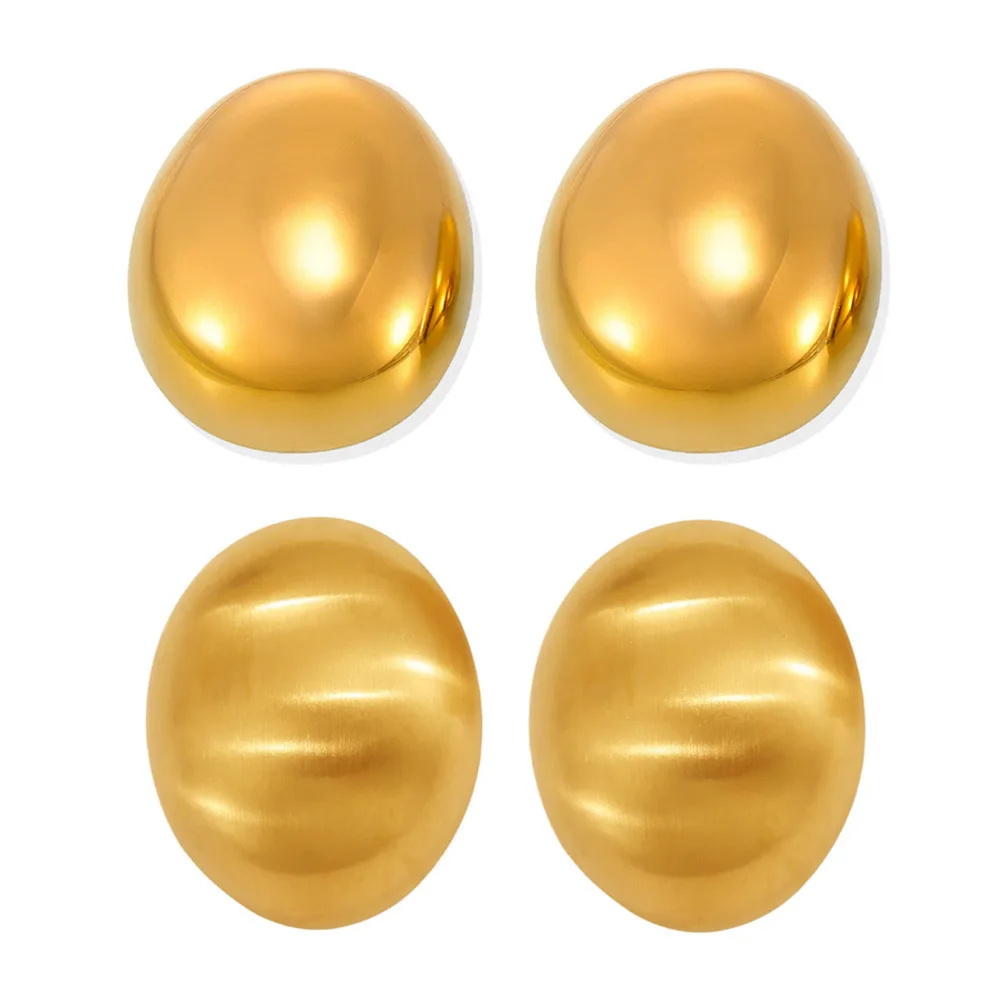 

Women's Earrings Oval Smooth Texture Stainless Steel Fashionable and Versatile Jewelry Accessories