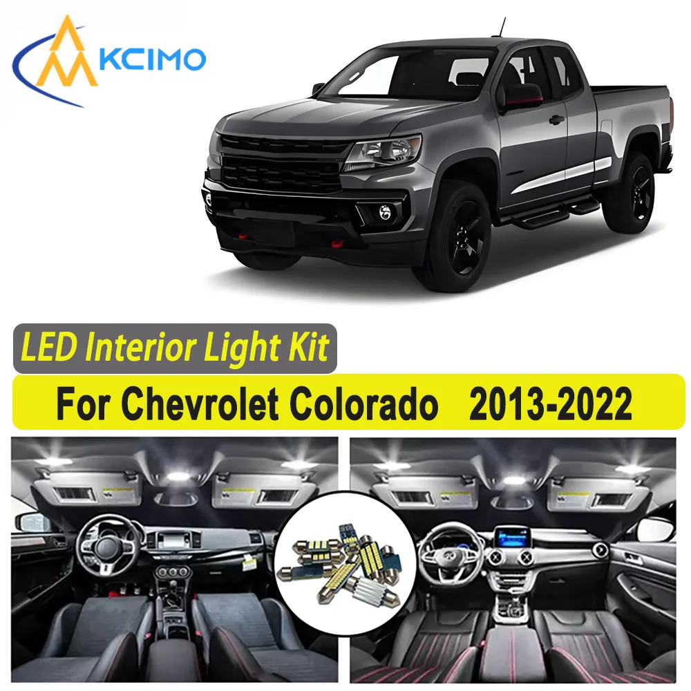 

Kcimo LED For Chevrolet Colorado 2013 2014 2015 2016- 2020 2021 2022 Premium Bright LED Interior Dome Map Trunk Light Kit Car