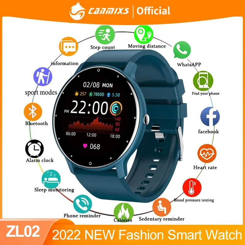 

CanMixs 2022 Smart Watch women Heart Rate Blood Pressure Sport Watch for Men Woman Waterproof Fitness Smartwatch