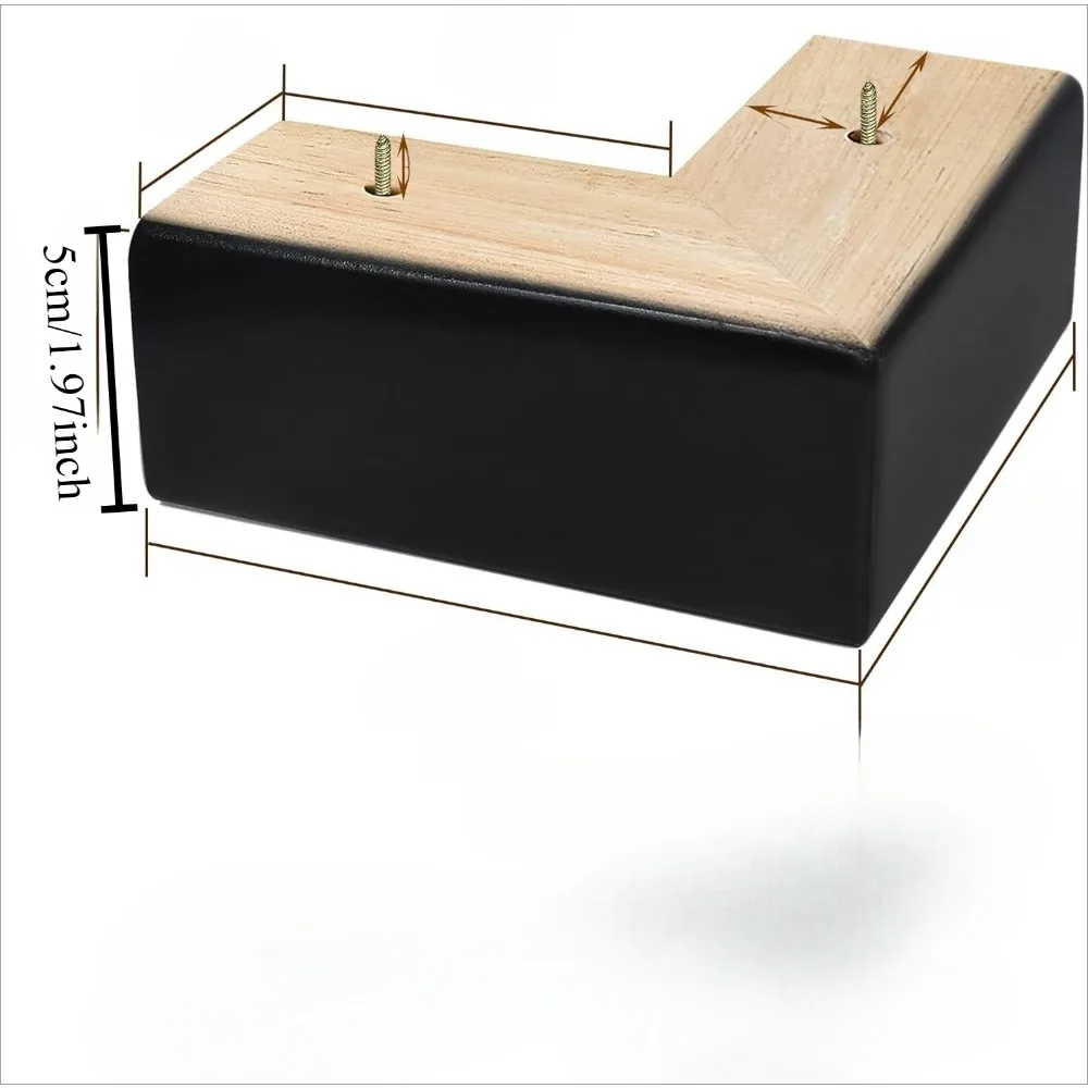 Solid Wood Legs for Furniture, L-Shaped Bed Risers, Furniture Legs for Sofa Couch Dresser Cabinet Table