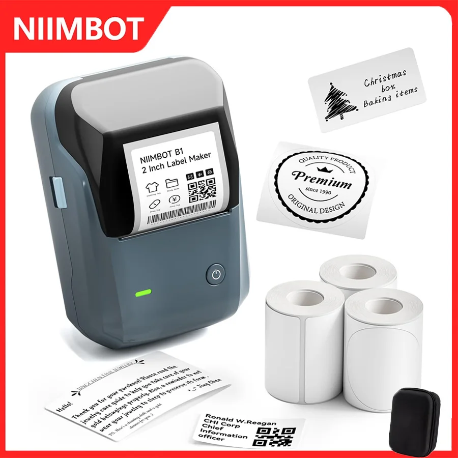 

Niimbot B1 Portable Thermal Printer Label Printer Sticker Printer With Tapes Adhesive Label Machine For Office/Home/Business