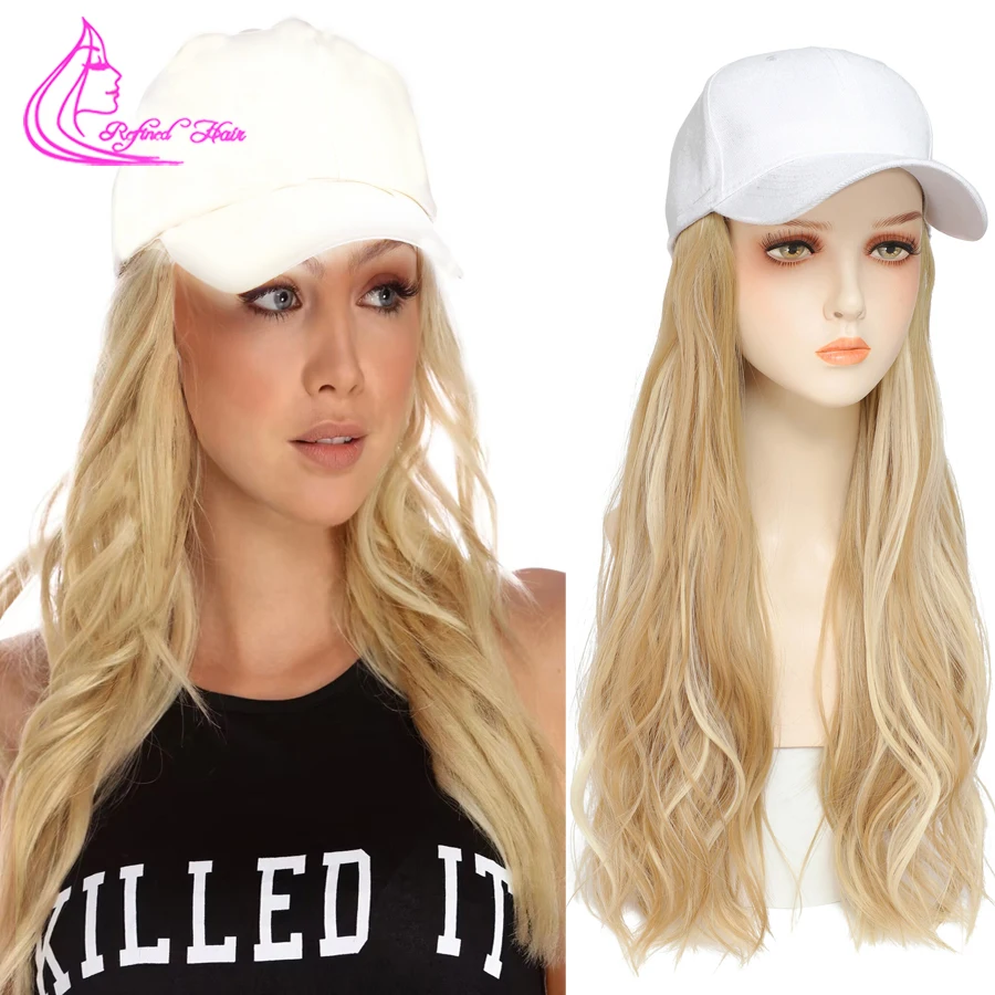 

Baseball Hat With Hair Attached For Women Synthetic Adjustable Hat Wig Cap Wig For Cancer Patients Chemo Hat Mix ash Blonde