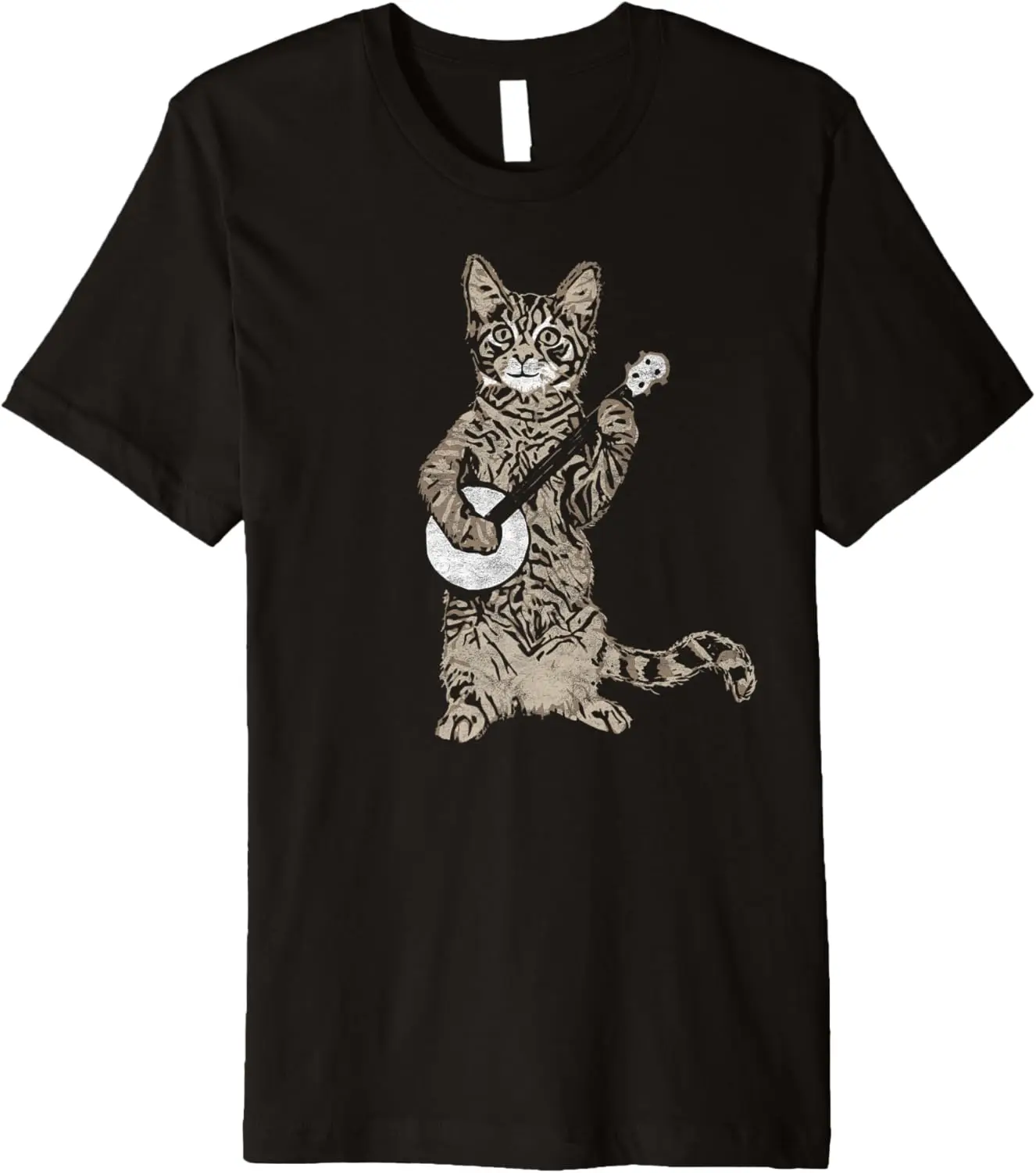 

Banjo Cat - Funny Retro Style Bluegrass & Tabby Cat Lover Premium T-Shirt