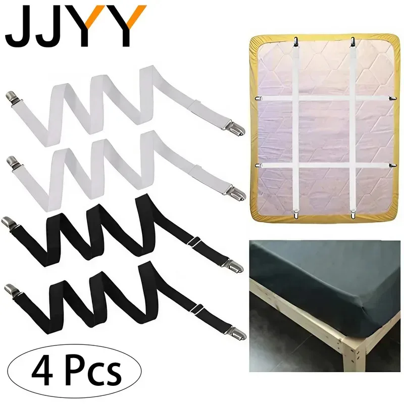 Bed Sheet Holder Clips, Elastic Non-Slip Fasteners, Adjustable Mattress Gripper for Sheets & Sofa Covers