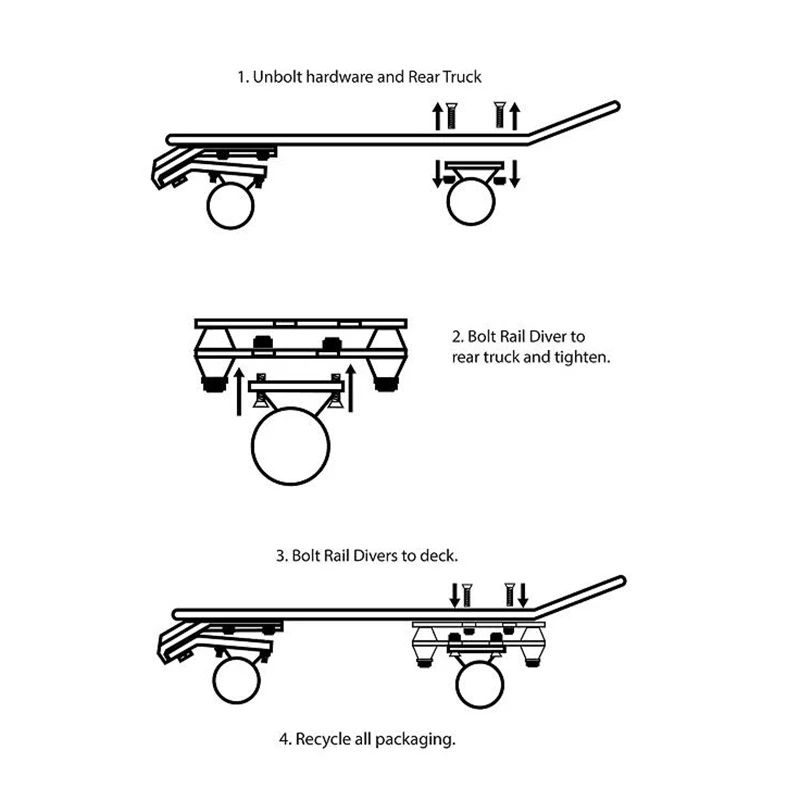 Arrival Rail Adapter Included Surf And Rail Adapter Surfskate Truck Fits Any Board With Risers Bolts