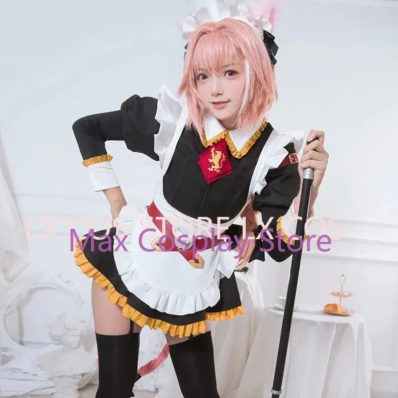 Max FGO  Rider Astolfo Cosplay Costume Maid Dress Women Fancy Dress Uniform Halloween Carnival Suit Custom size view 2