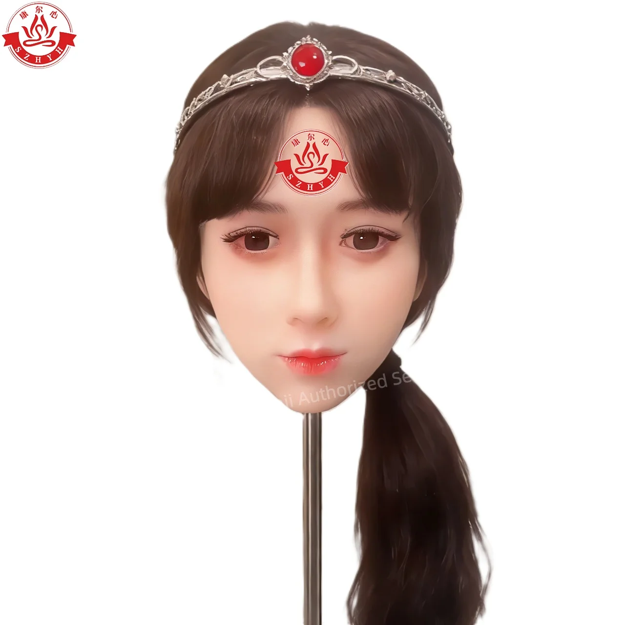 

Манекен Wonanii из пищевого ТПЭ с большой головой HYH-THB-KX-0066, интерфейс M16, с открытым ртом, для практики макияжа, дизайна причесок, демонстрации украшений