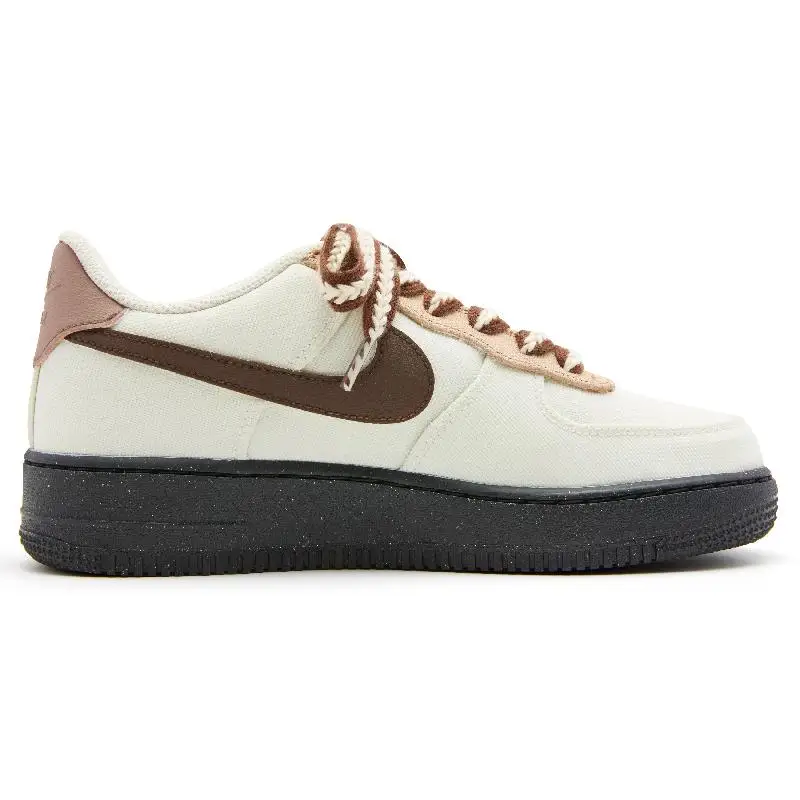 【Customize】Nike Air Force 1 Skateboarding Shoes Unisex Low-top White/Brown Sneakers shoes FJ3289-001