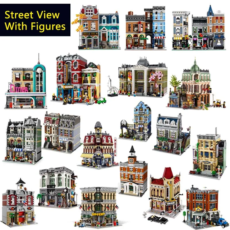 Street View Blocks Bricks Model Compatible 15251 10260 10182 10224 10197 10211 10232 10190 10185 10218 10243 10246 10255 10270