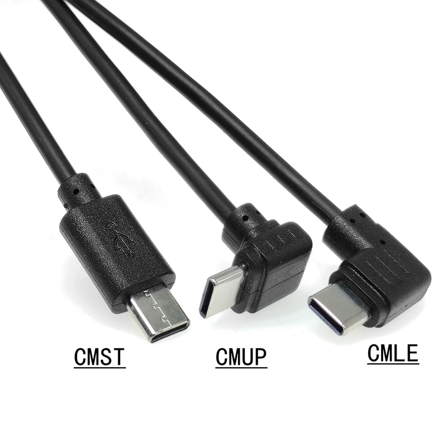 Kabel Data Ganda USB2.0 Kemudi Tipe C 25CM 50CM 100CM, Kabel Pengisi Daya Ponsel Mobil Sudut 90 Derajat, Kiri dan Kanan