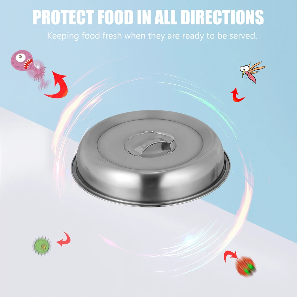 

2Pcs Stainless Steel Food Cover Round Protective Hood for Grills Vegetables Steak BBQ Outdoor Kitchen Cookware Accessory