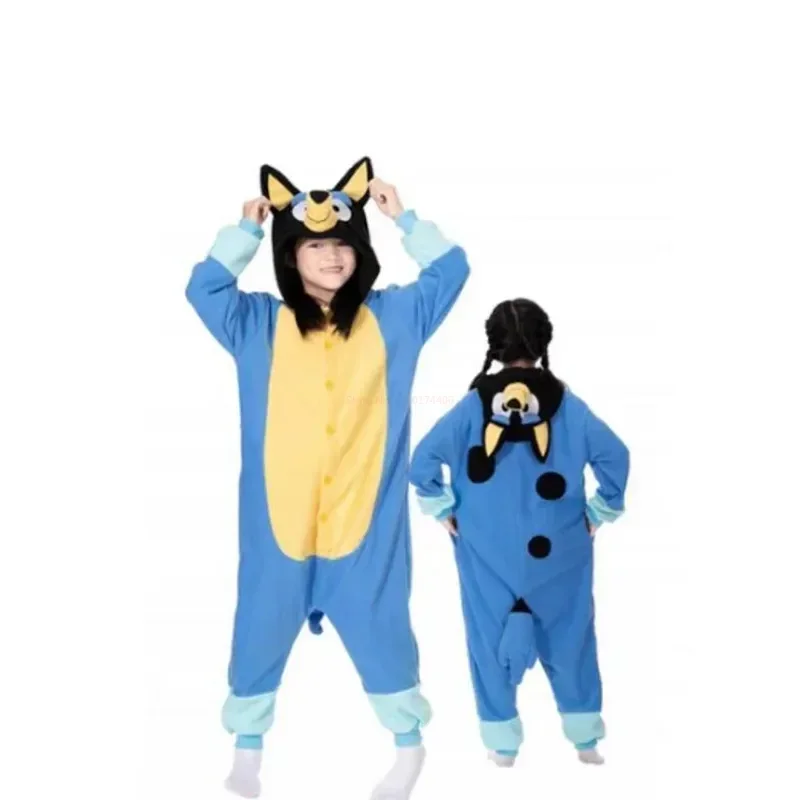 Bluey Blue Dog Yellow Dog Cartoon Hooded Jumpsuit Boys And Girls Pajamas Family Parent-Child Bluey Clothes Jumpsuit Home Clothes