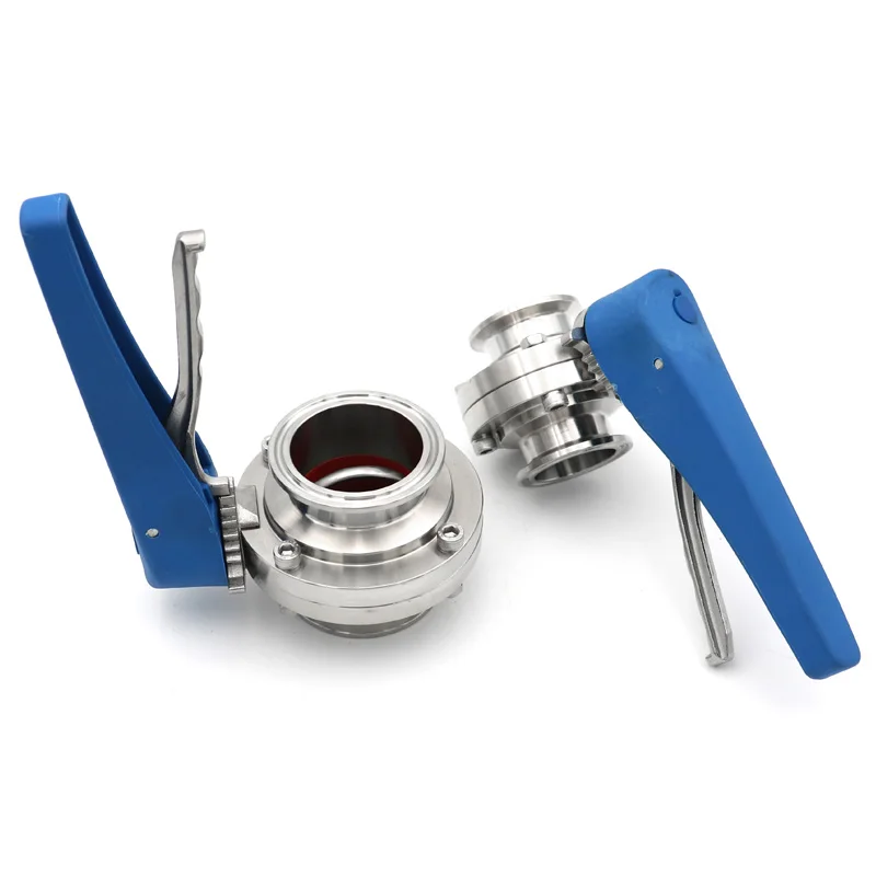 

1"1.5"Sanitary Butterfly Valve 304 Stainless Steel Tri Clamp 25mm 38mm Plastic Multi-position Handle Homebrew Dairy Product