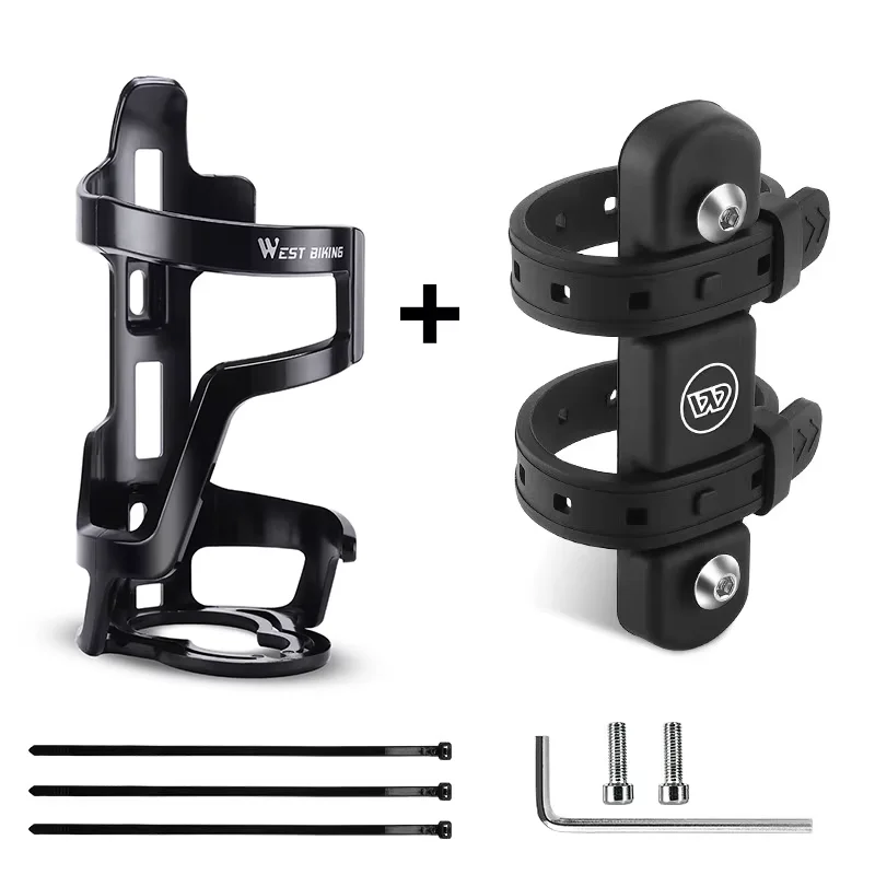 AliExpress West Biking WEST BIKING Bicycle Water Bottle Holder Silicone Non-slip Straps Set MTB Road Bike Bottle Stand With Adaptor Cycling Accessories