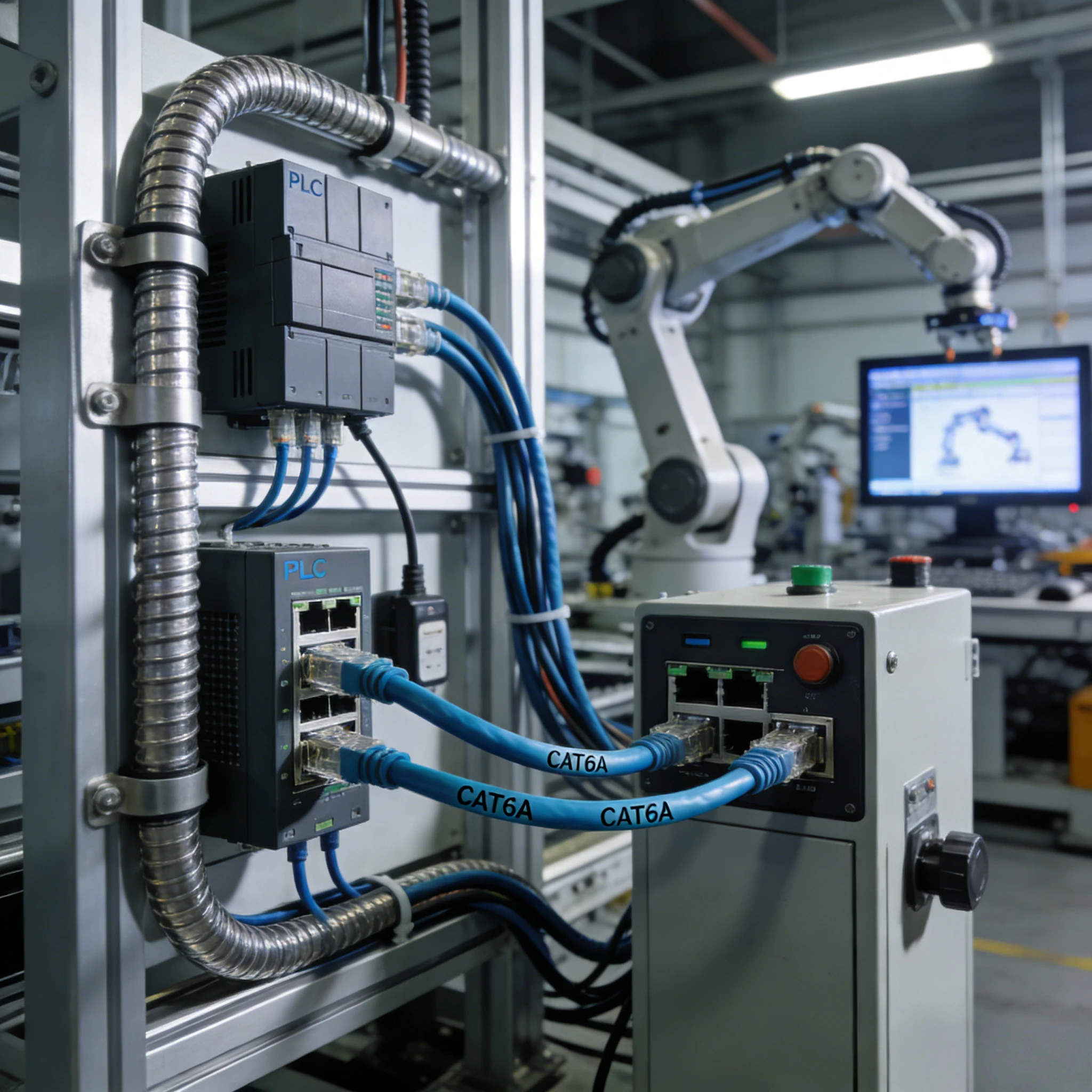 Network Shielded Wire Elbow CAT6A Industrial Camera  Gigabit Ethernet Profinet Servo Line Cable EtherCAT Flexibility Drag Chain