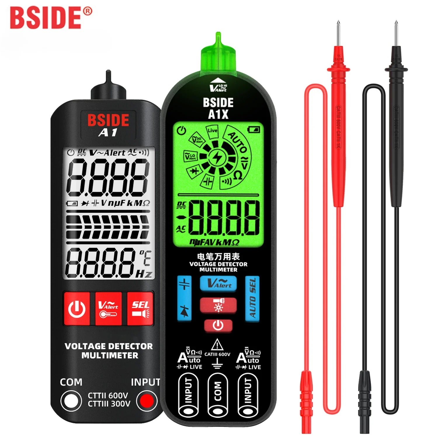 BSIDE A1/A1X Smart Digital Multimeter Electronic USB Tester Breakpoint AC DC Contactless NCV Charged Automatic Diode Capacitor