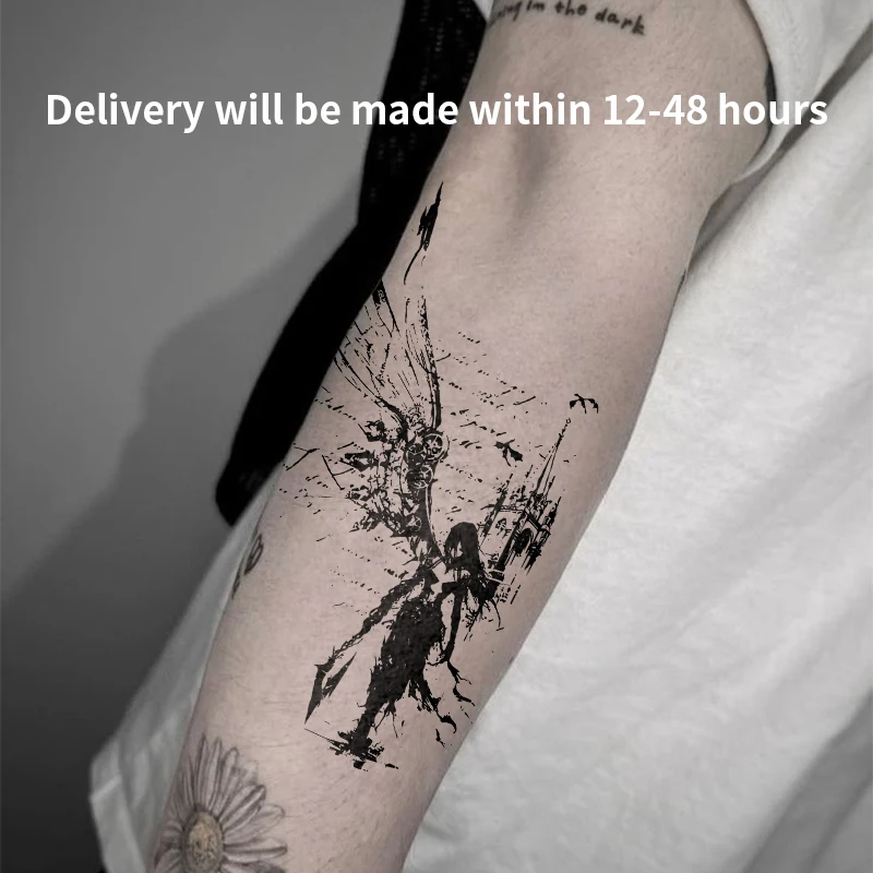 خمر نمط التنين القاتل العشبية عصير الوشم ملصق مثير فتاة ساخنة الوشم المؤقت مقاوم للماء وهمية الوشم حفلة هدية Y2K #2