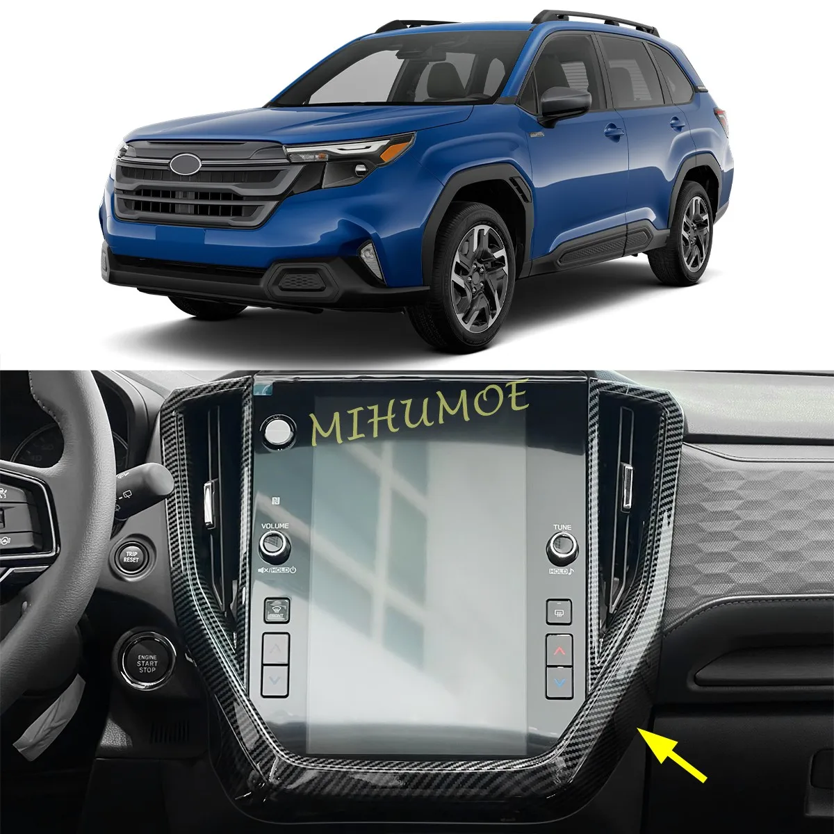 

Для Subaru Forester 2025 2026, левая панель, центральное управление, накладка, навигация, ABS, углеродное волокно, Стайлинг автомобиля