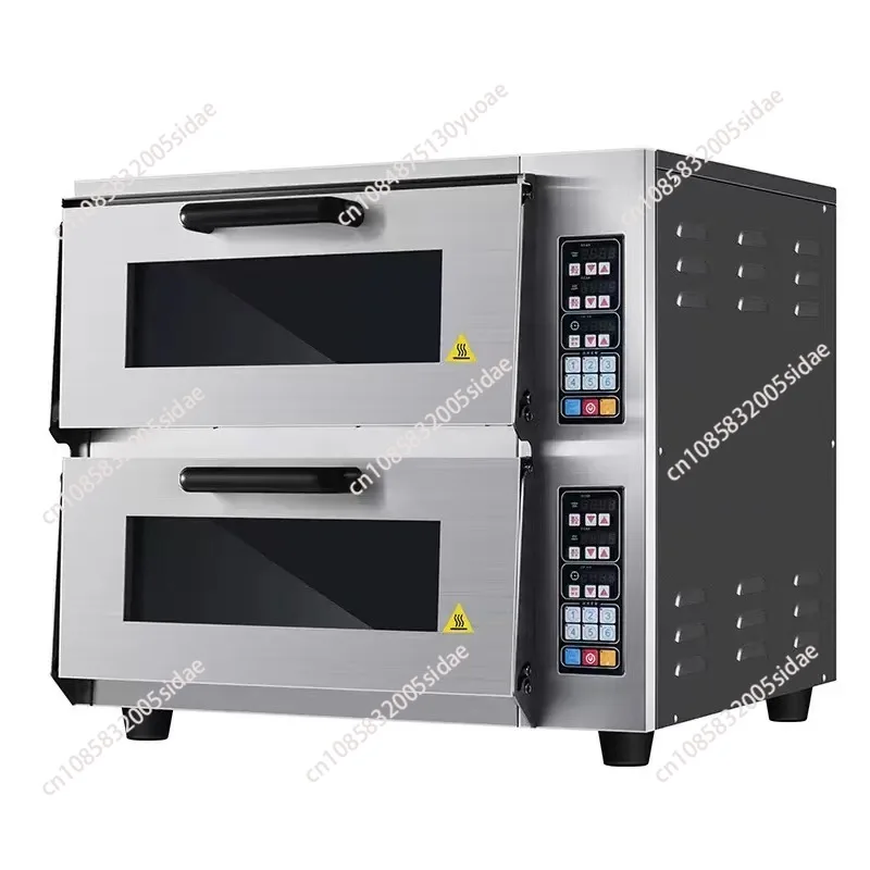 Single-Deck Pizza Oven, Computer-Controlled Temperature, Commercial Double-Deck Round Stone-Top Electric Oven