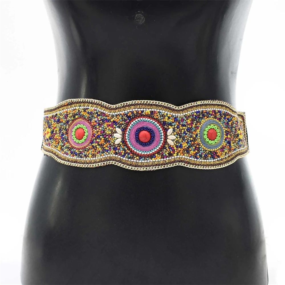 New Handmade Boho Resin Bead Belt Gypsy Multicolor Beaded Body Chain Ladies Dance Belly Chain Jewelry Gift