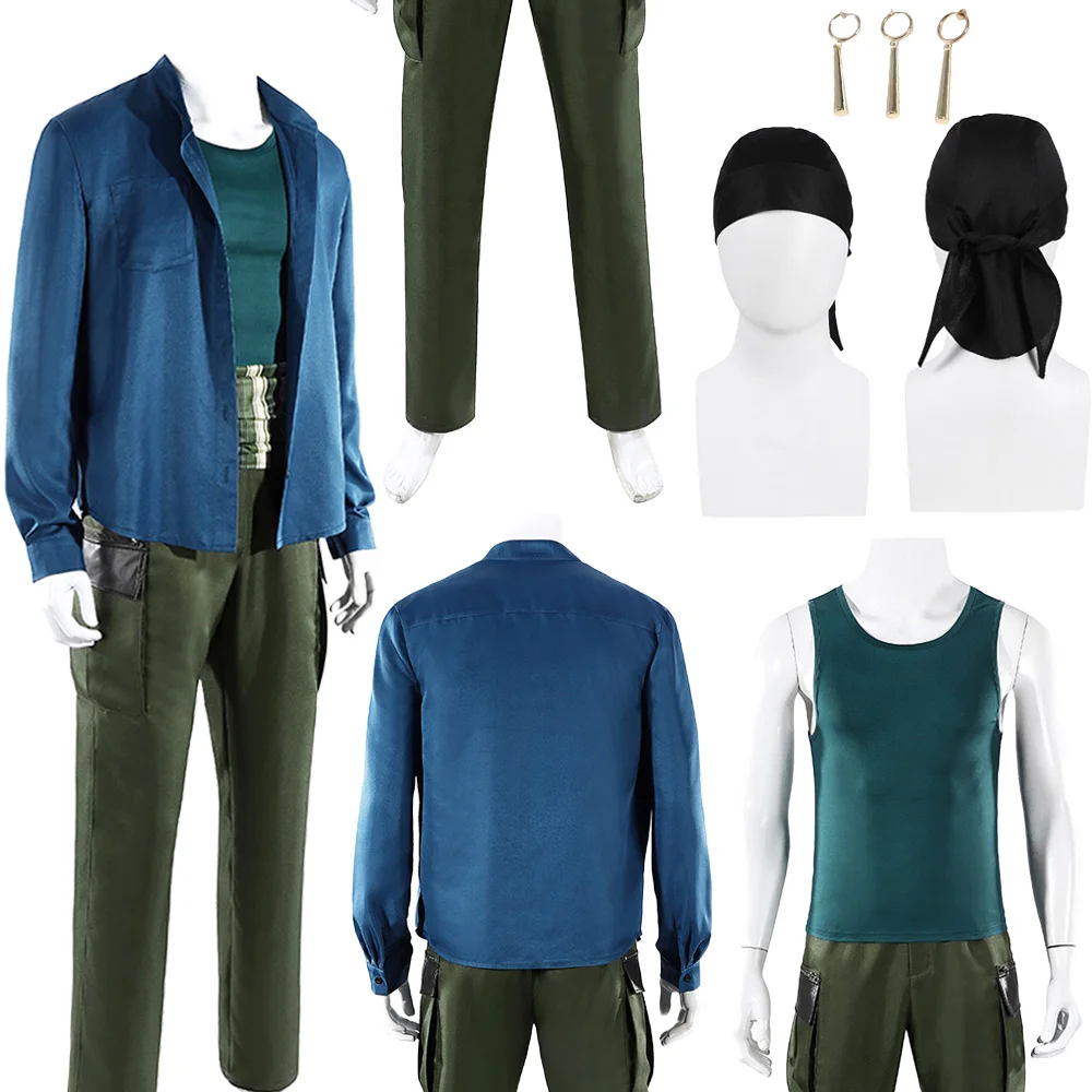 

Fantasia Pirate Roronoa Of Zoro Cosplay Bandana Pants 2026 Live Action TV Pirate Disfraz Costume Men Halloween Carnivals Clothes