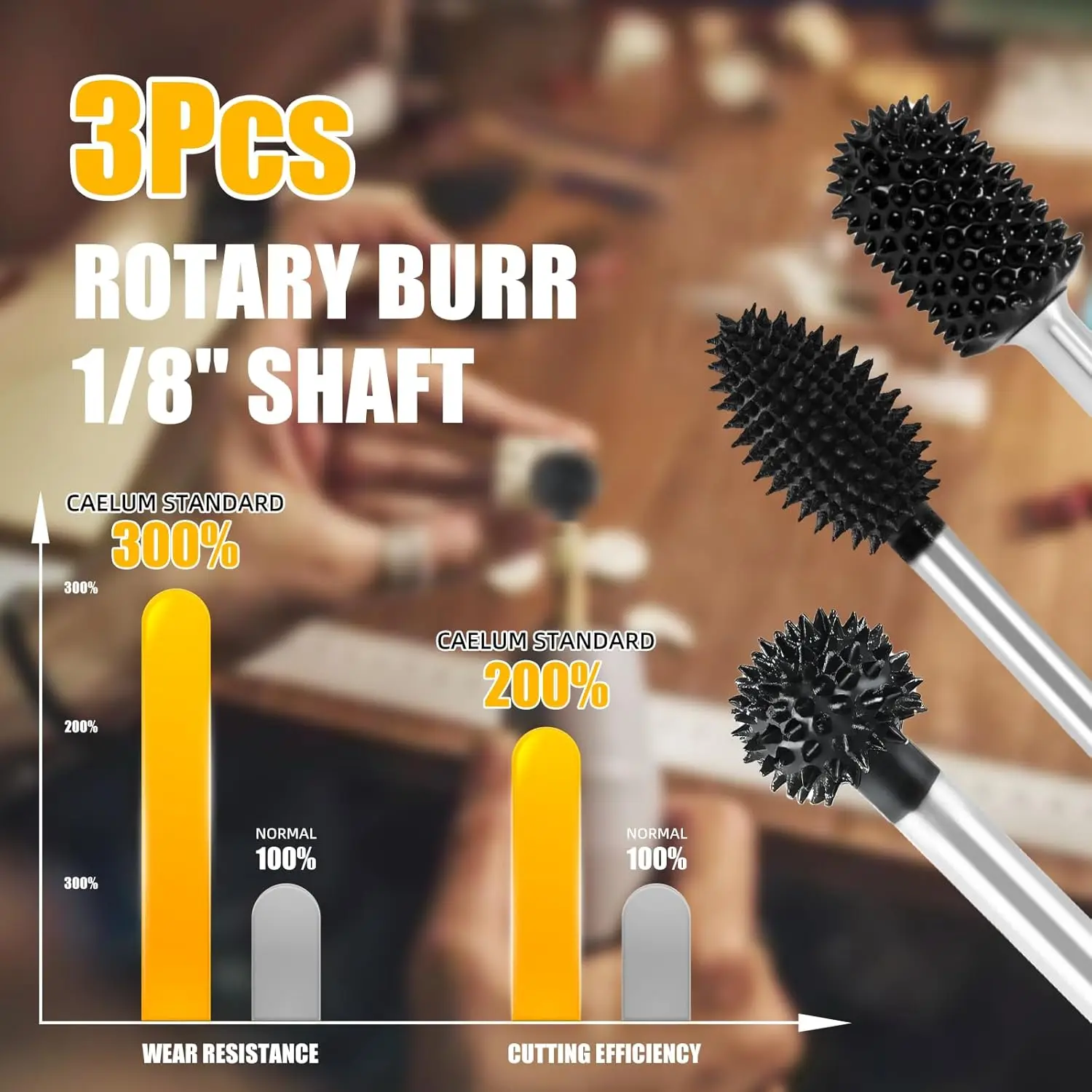 

Flame Tip Wood Carving Bit Carbide Rotary Burr 1/8'' Shaft for Dremel Wood Carving Bits Accessories Fine Woodworking Tools