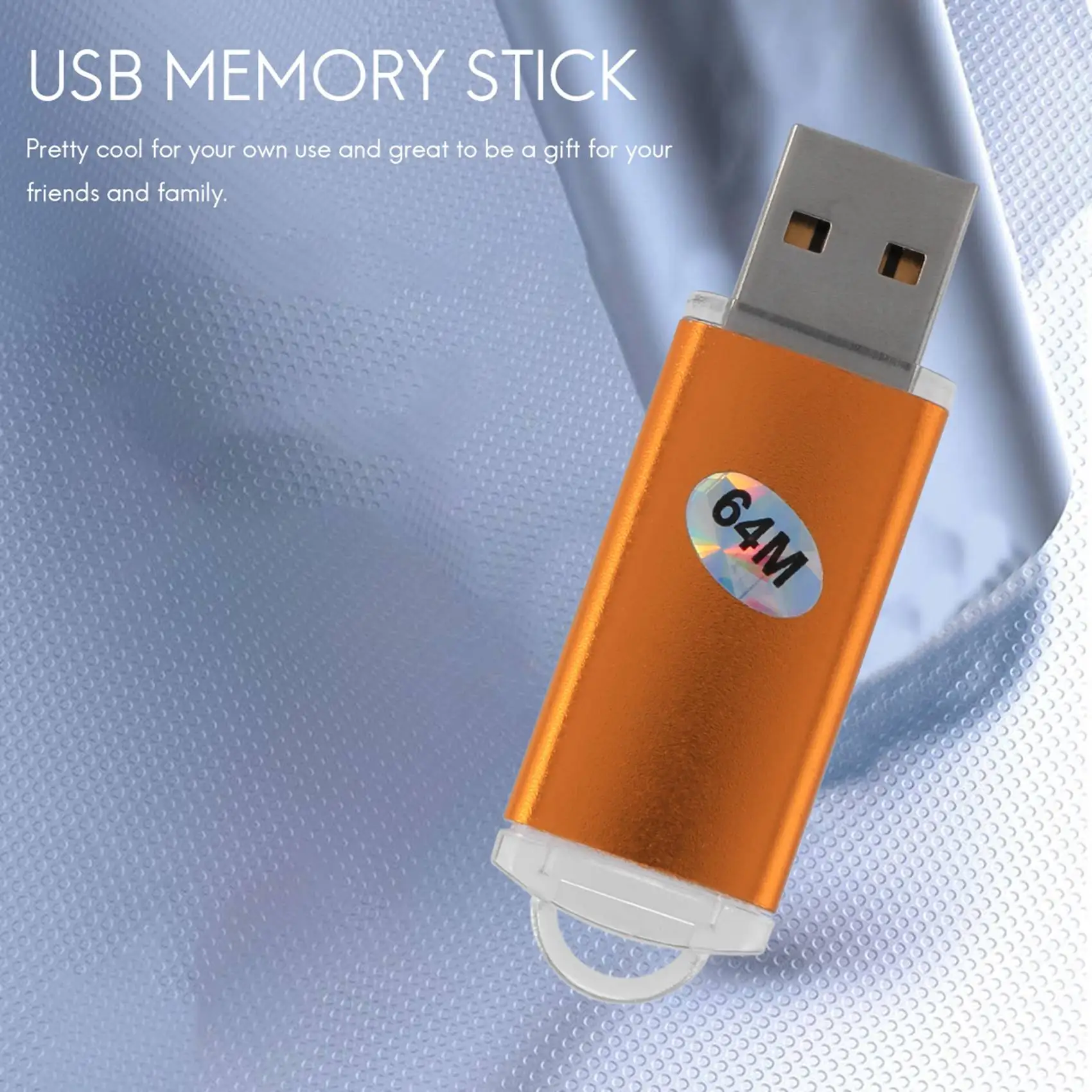 Memory Stick USB para PC e TV, Pen Drive Flash, Disco U, Cor Dourada, Capacidade 64MB