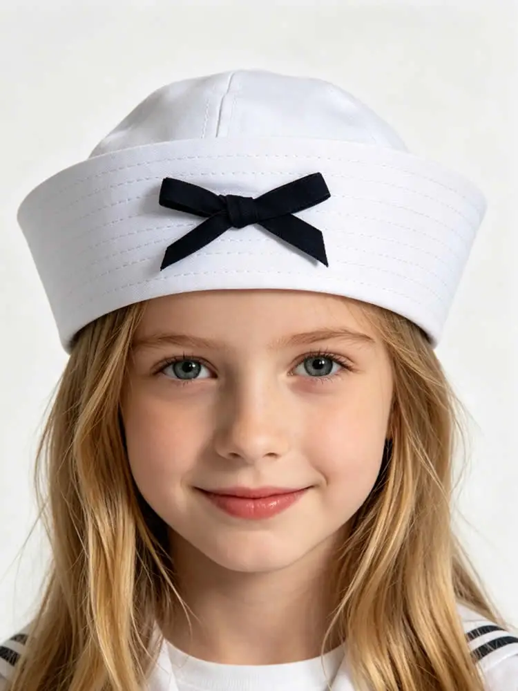 Fashion Sailor Hat Delicate Girls Woman Hat Casual Uniform Roll-Up Brim Hat Ladies for Carnivals Party Summer Y1AC
