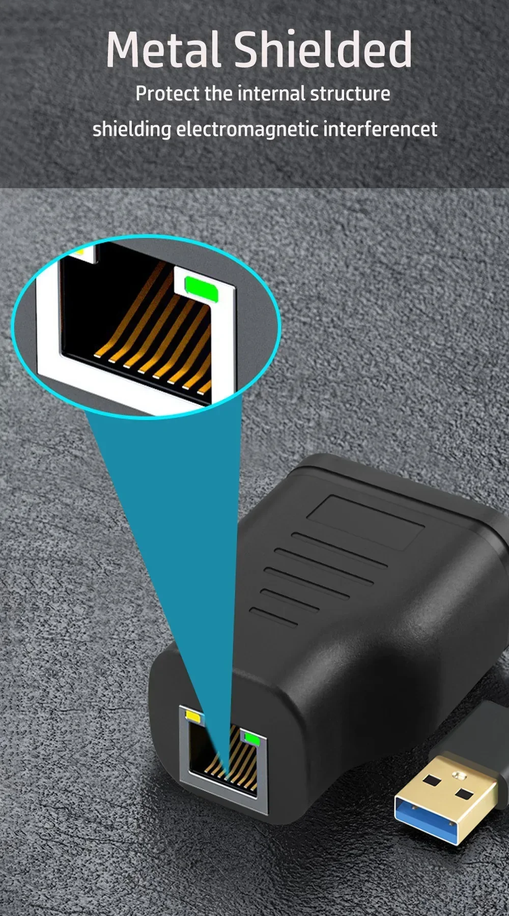 RJ45 Three-way Head Network Cable Connection Network RJ45 1-to-2 Internet Access At The Same Time, Three-way Network