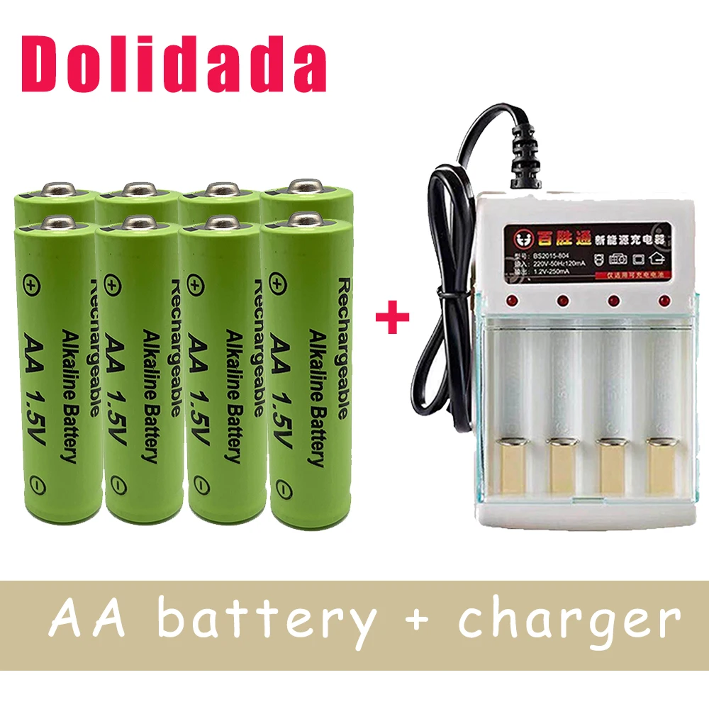 3000mah 1.5v AA Alkaline Battery 2a Rechargeable Battery For Remote Control Toy Batery Smoke Alarm With Charger Bateria Parts