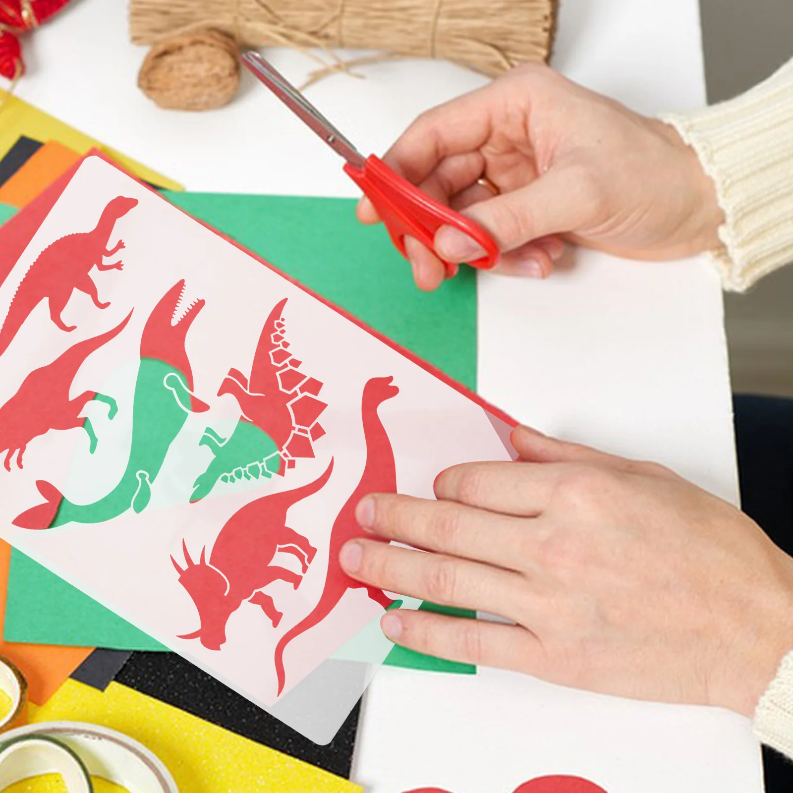 

Animal Dinosaur Drawing Template Pupils Wall Paintings Nursery Decor Plastic Stencils for