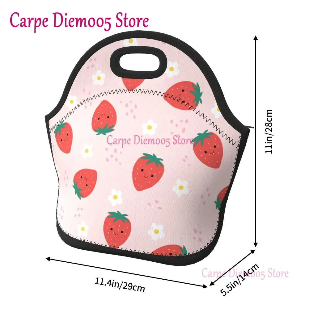 Neoprene Lunch Bags Insulated Cute Lunch Box Tote Reusable Waterproof Cooler Handbag For Work School Picnic-Donuts