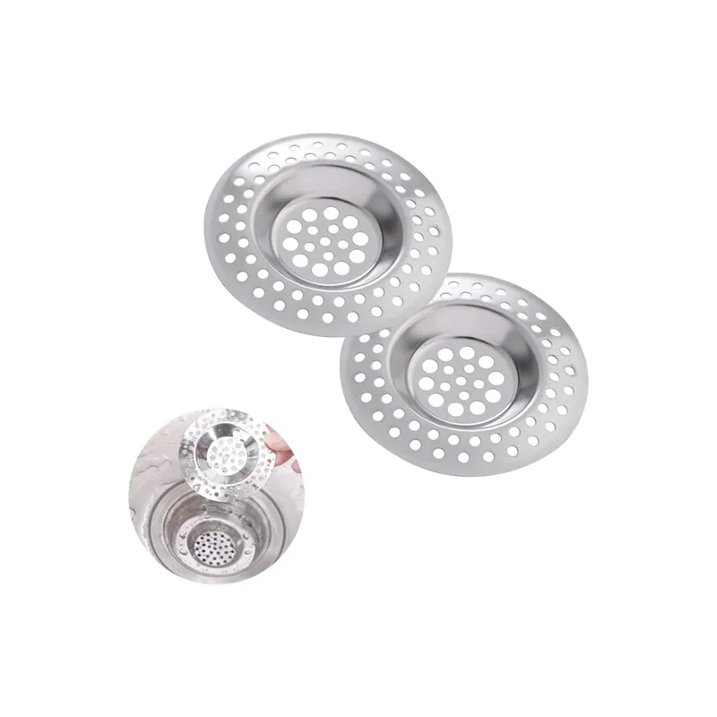 

2Pcs Stainless Steel Sink Strainer Plug Drain Hair Catcher Protector Shower Drain Cover Sink Stopper Drain Filter Sink Filter