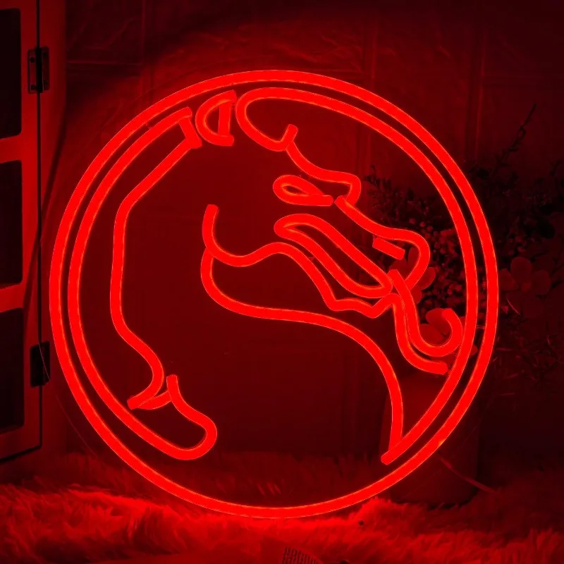 XM  Neon Light Red Gaming Sign Neon Dimmable Fighting Gamer Sign for Game Room Wall Art, Boys Play Room Decor wall decor led