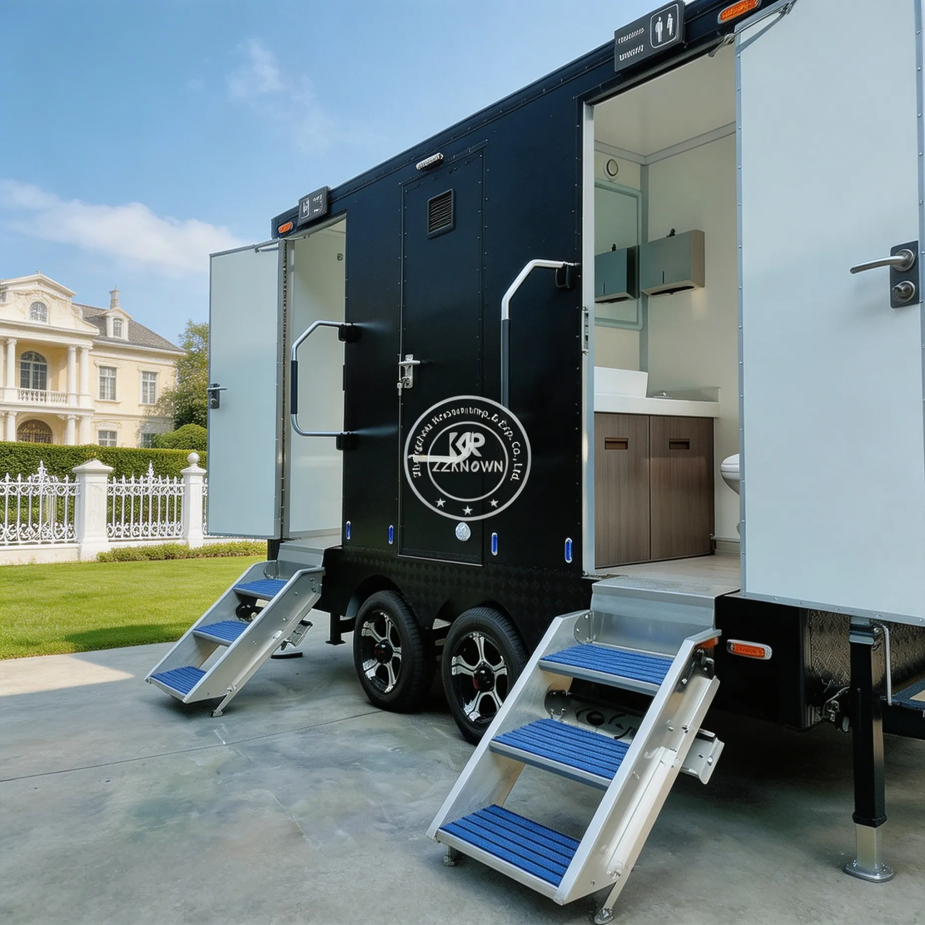 Commercial Portable Toilet Trailer Basic Customizable Luxury Bathroom Trailers Multifunctional Mobile Restroom Trailer for Sale